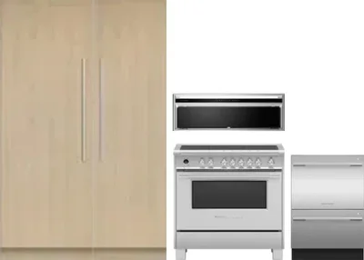 5 Piece Package Includes Refrigerator, Freezer, Range, Hood And Dishwasher